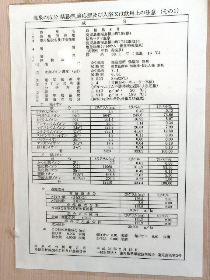 桜島マグマ温泉　桜島レインボー国民宿舎【温泉奉行所】