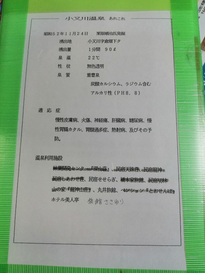 小又川温泉　民宿せせらぎ【温泉奉行所】